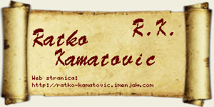 Ratko Kamatović vizit kartica